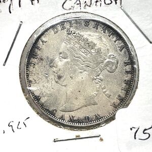 1871H Canada 50 Cent Piece 925 Silver Coin Collectible